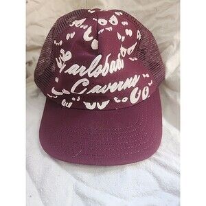 Vintage Carlsbad Caverns Snapback Hat Cap Made in USA Advertising